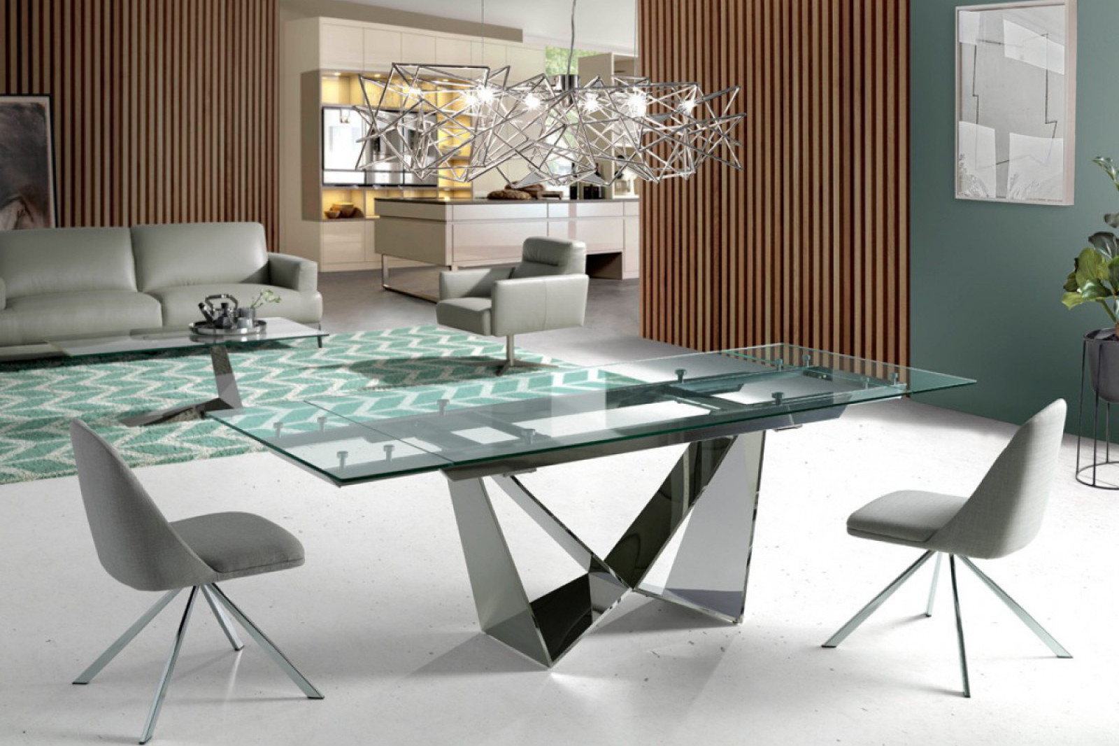 modern étkezőasztal üvegből