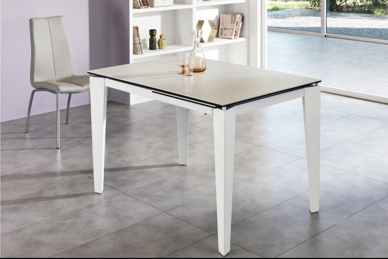 CERAMICA kerámia lapos bővíthető design étkezőasztal- fehér/szürke márvány/márvány /szürke / calacatta Bővíthető étkezőasztal