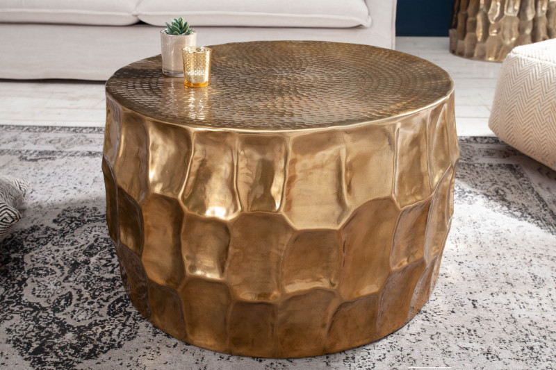 JADE modern fém dohányzóasztal - 68cm - arany Fém