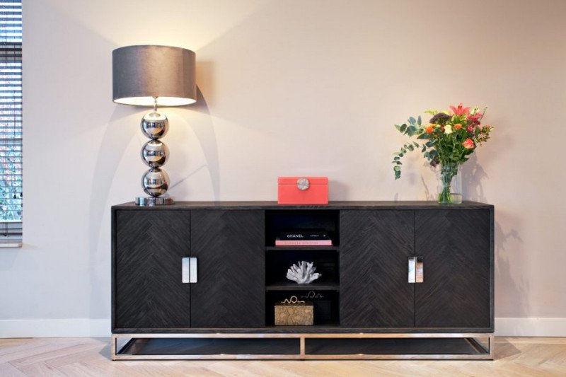 BLACKBONE exkluzív komód -225cm- arany/ezüst RICHMOND