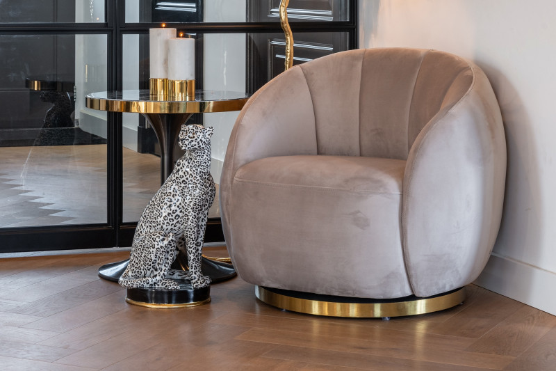 JAGO luxus forgófotel - szürke/taupe/fehér RICHMOND