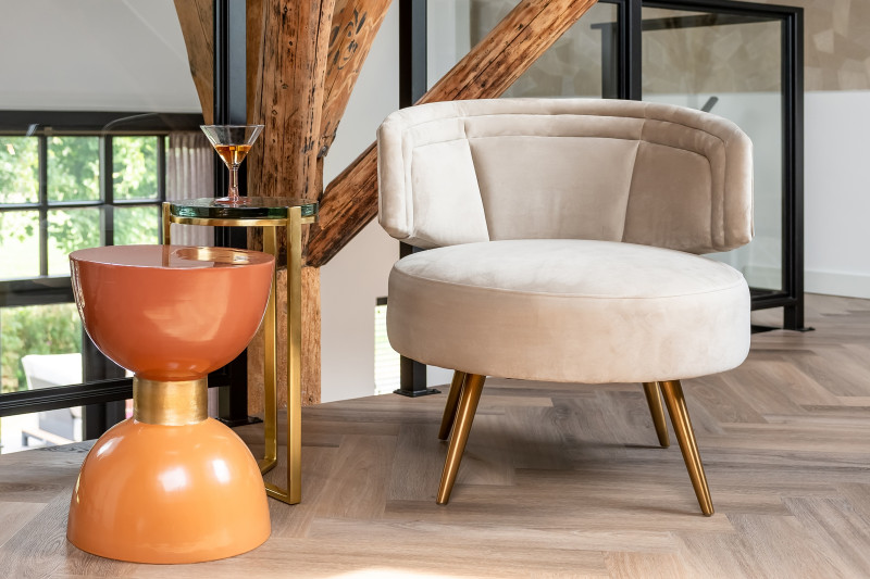 OROPESA design fotel - fekete/beige