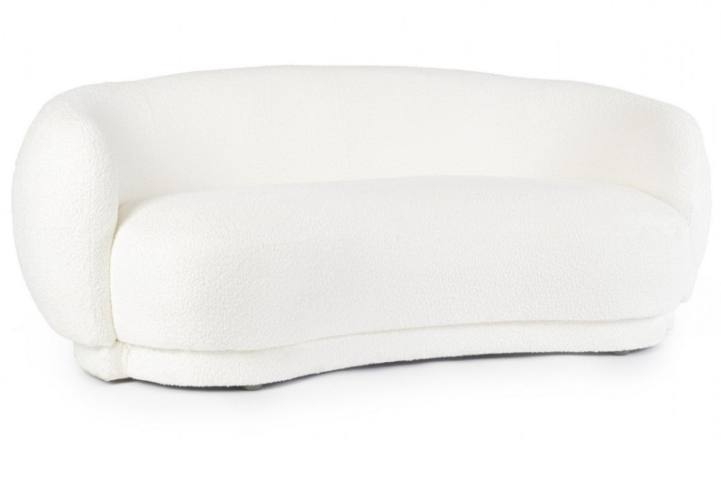 TECLA design boucle kanapé - fehér/beige - 190cm BIZZOTTO