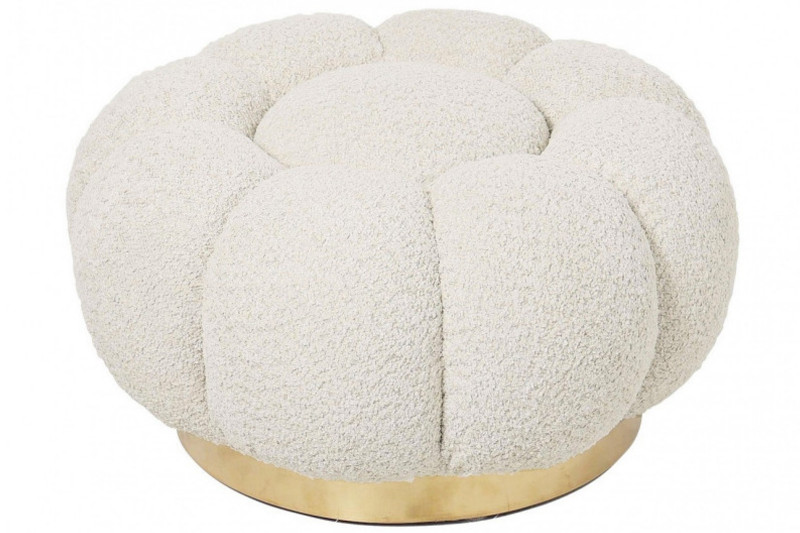 FLOREL design boucle puff - beige/fehér/mályva BIZZOTTO
