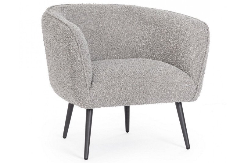 VANELLE design boucle fotel - szürke/fehér