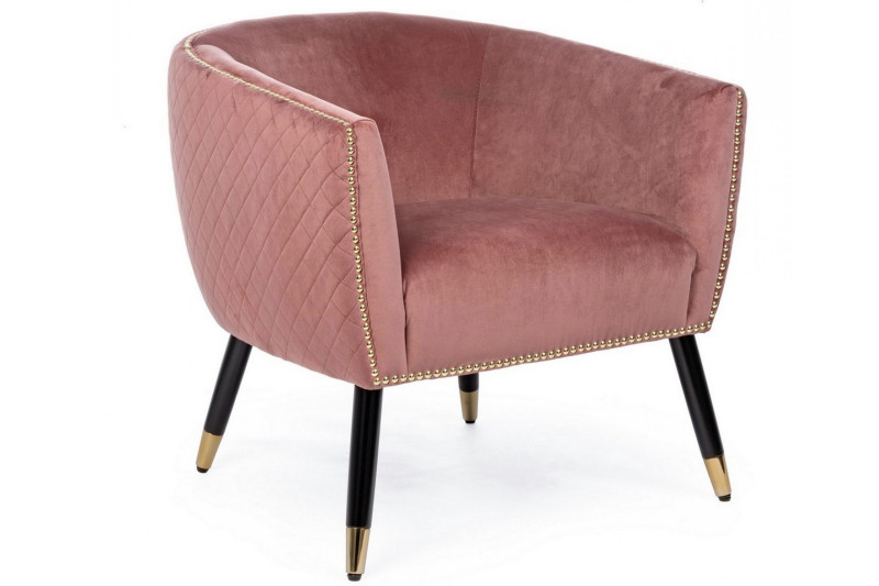 KENSYL design bársony fotel - mályva/beige BIZZOTTO