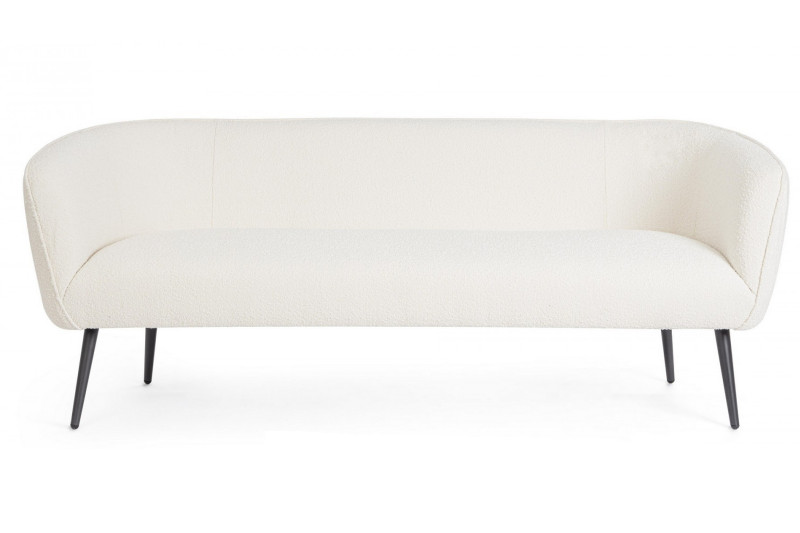 VANELLE design boucle kanapé - 175cm- szürke/fehér BIZZOTTO