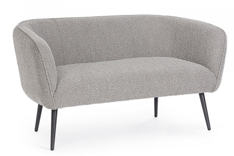 VANELLE design boucle kanapé - 126cm- szürke/fehér