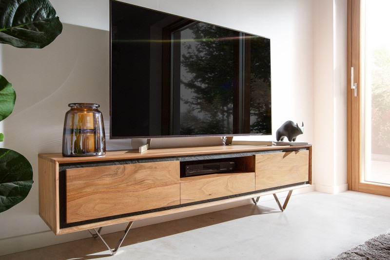 STONEGRACE prémium akác TV-szekrény - 175/240cm - natúr