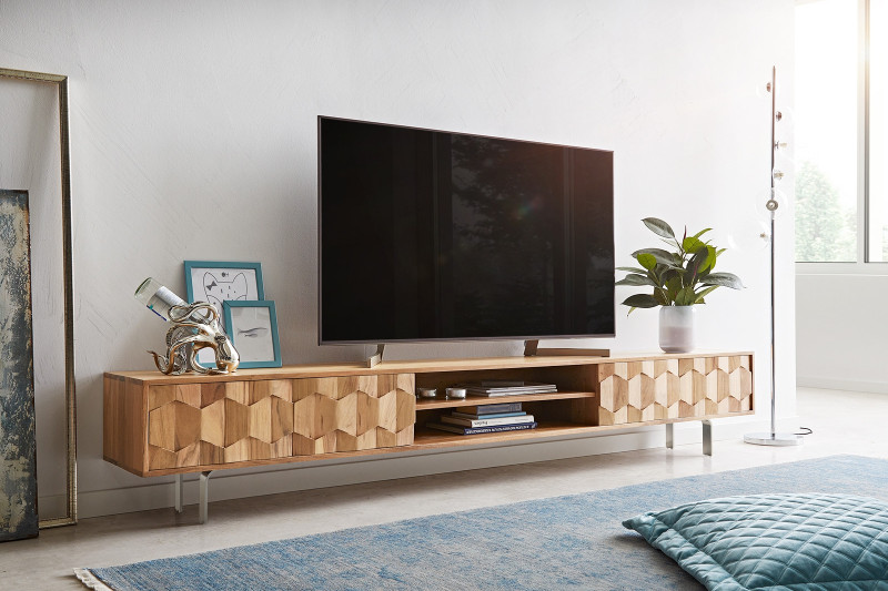 FEVON prémium akác TV-szekrény - 240cm - natúr bútor