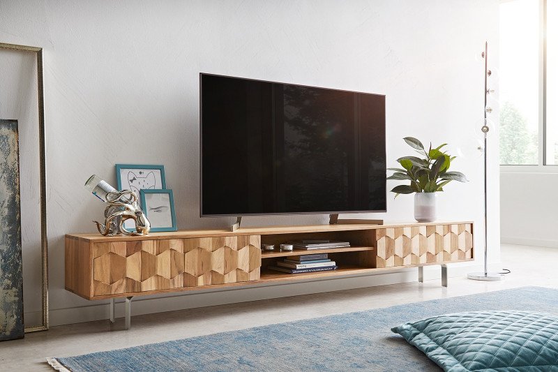 FEVON prémium akác TV-szekrény - 240cm - natúr