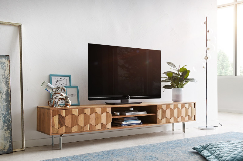 FEVON prémium akác TV-szekrény - 200/240cm - natúr bútor