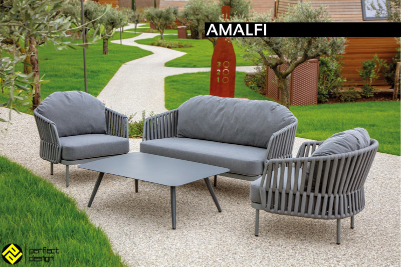 AMALFI prémium kültéri szett - szürke/beige