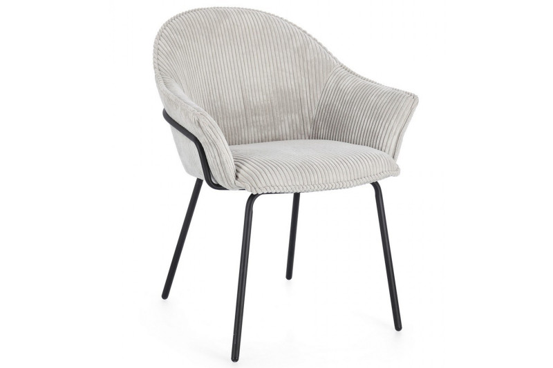 SERENA modern kordbársony szék - szürke BIZZOTTO