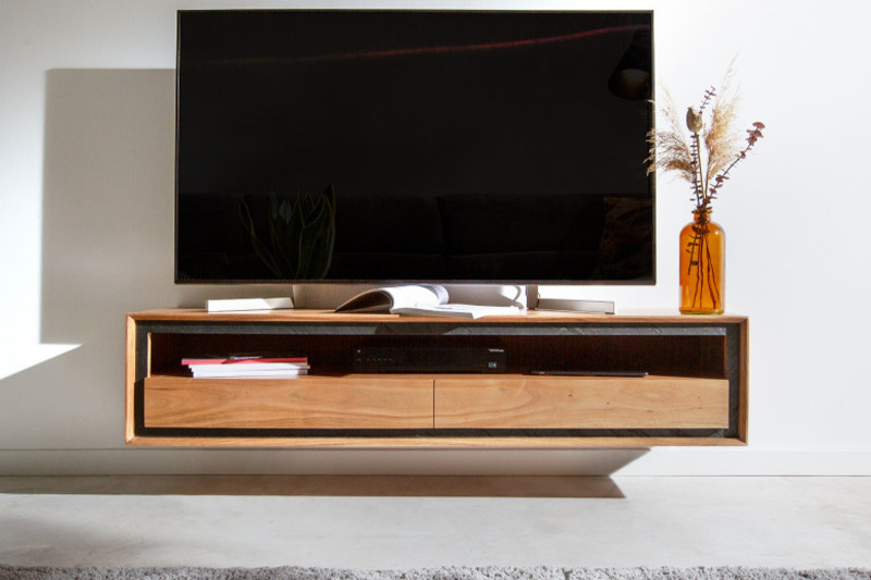 MELVILLE prémium akác fali TV-szekrény - 145/175/240cm - natúr bútor