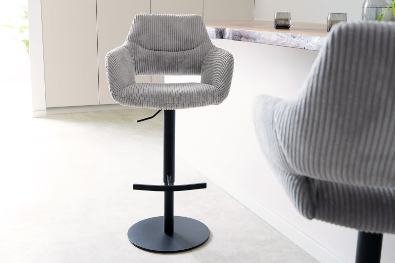VESTA prémium bárszék - szürke kordbársony DELIFE