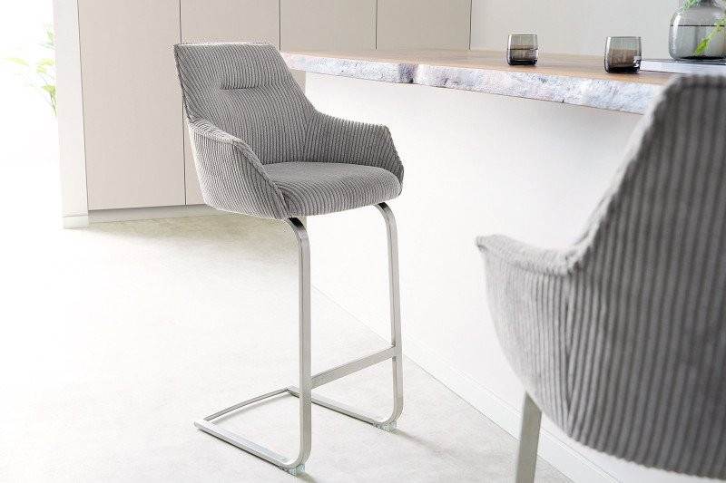 HARMONIA prémium bárszék - szürke kordbársony DELIFE