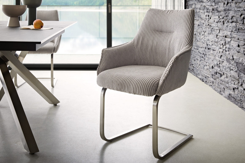 HARMONIA prémium étkezőszék - szürke kordbársony DELIFE