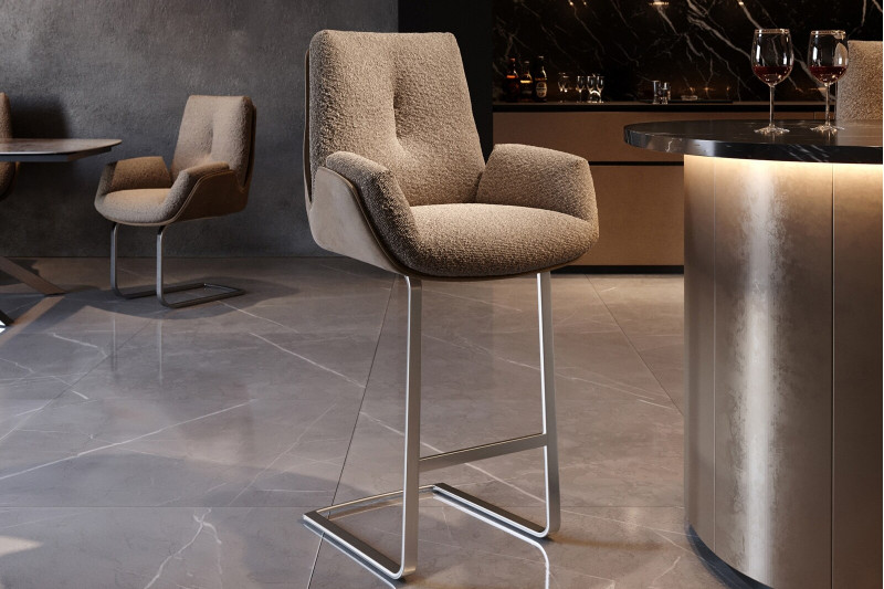 MINTO-II prémium bárszék - beige bouclé DELIFE