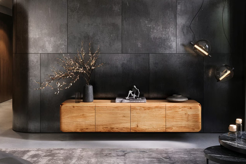 NOON prémium akác fali TV-szekrény - 200/220cm bútor