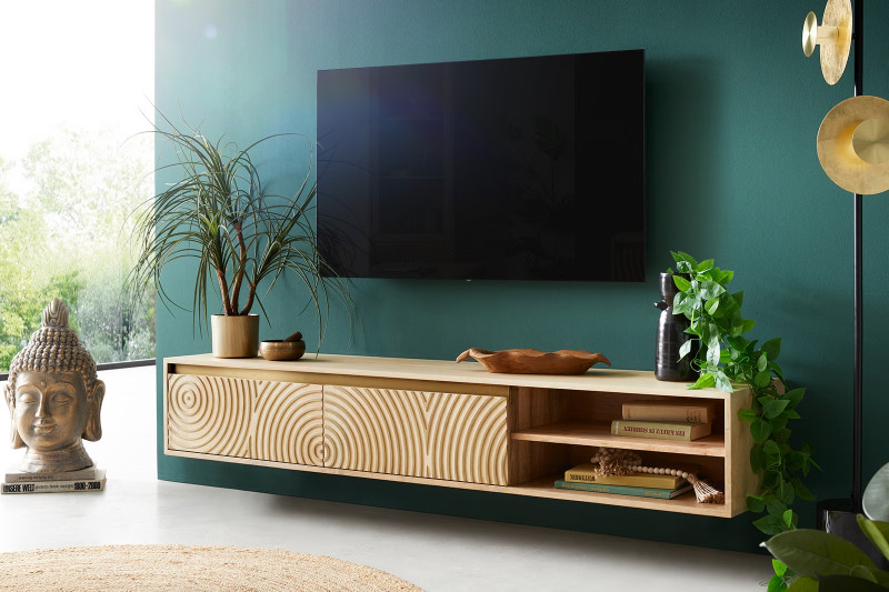 CIRCULO-II prémium mangófa fali TV-szekrény - 175/220cm bútor