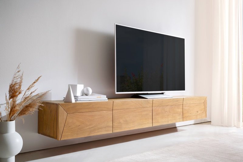 KENNEDY prémium akác fali TV-szekrény - 220cm