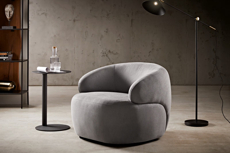 BONILLA design fotel - szürke / vintage barna