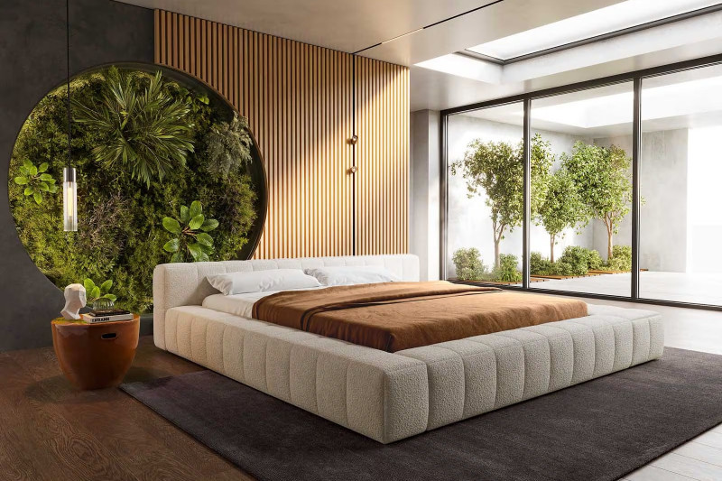 PAVAROTTI prémium  ágykeret -180cm - beige bouclé DELIFE