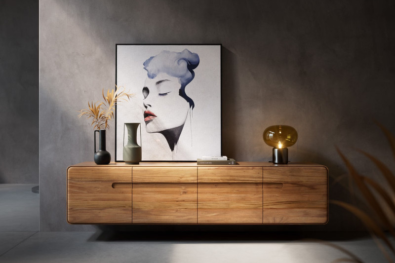 NOTTURNO prémium akác fali TV-szekrény - 200/220cm bútor