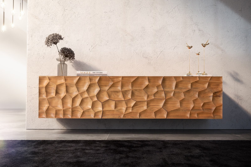 SOLUNA prémium akác fali TV-szekrény - 175/220cm bútor