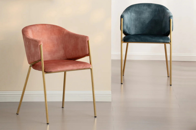 NOBELSSE design bársony szék - mályva/beige/kék INVICTA