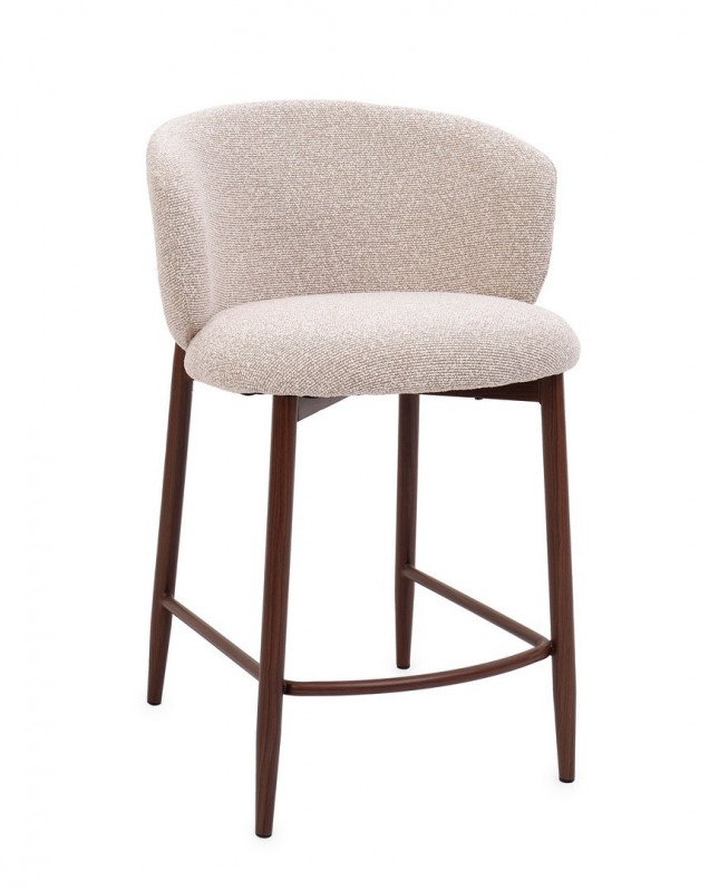 MAREN modern boucle bárszék - beige/terrakotta