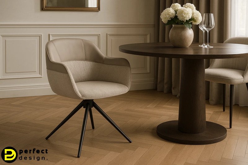 ISOTTA modern szék - beige/szürke BIZZOTTO