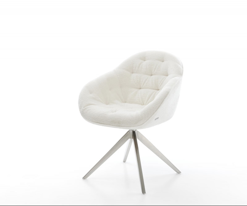GAIO-II prémium boucle étkezőszék - beige/fehér/szürke DELIFE