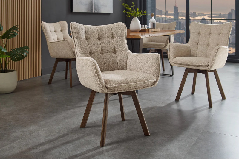 THOR modern forgatható szék - beige/szürke INVICTA