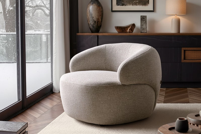 BONILLA design fotel - beige/szürke DELIFE