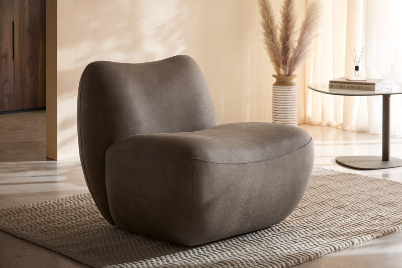 KORALIS design fotel - barna/ szürke/ beige DELIFE