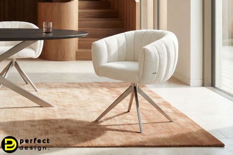 MOIRA-II prémium boucle étkezőszék - beige/szürke DELIFE