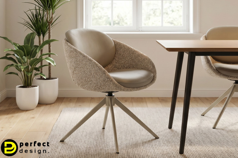 SELEST design forgatható szék - beige/barna