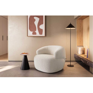 BONILLA design bouclé fotel - fehér/szürke