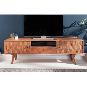 HEXAGON tömör akác Tv-szekrény - 140cm