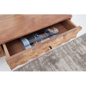 HEXAGON tömör akác dohányzóasztal - 100cm