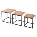 FUSIO tömör rózsafa lerakóasztal szett