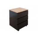 BIG DEAL görgős tároló - fekete/tölgy