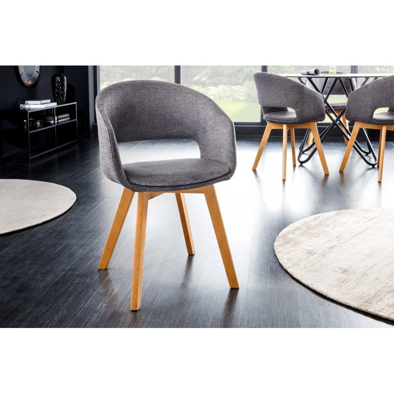 NORDIC STAR design szék - szürke/tölgy