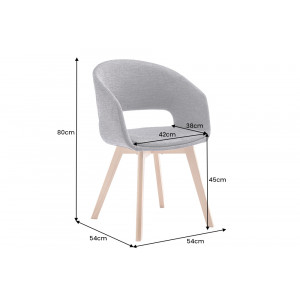NORDIC STAR design szék - szürke/tölgy