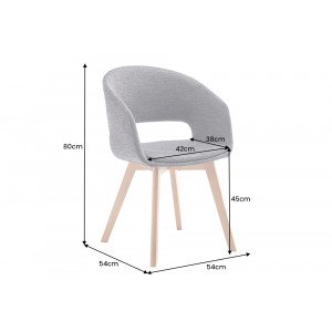 NORDIC STAR design szék - szürke/tölgy