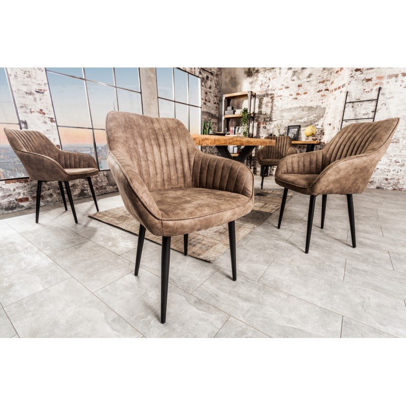 STICH vintage stílusú design szék - taupe