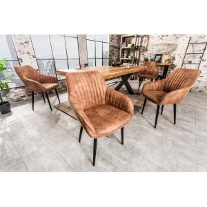 STICH vintage stílusú design szék - barna