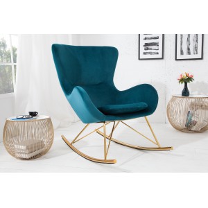 SWING design bársony hintaszék - türkiz INVICTA